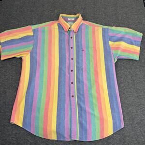 Vintage Arrow River Brand Men's Color Block Button Down Shirt XL Made in USA